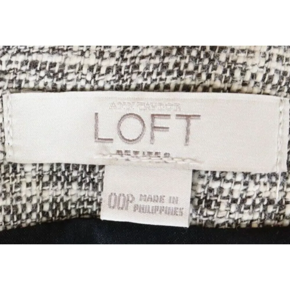 Ann Taylor LOFT A-Line Skirt Womens 00P‎ Gray Heathered Cotton Lined Zip Closure
